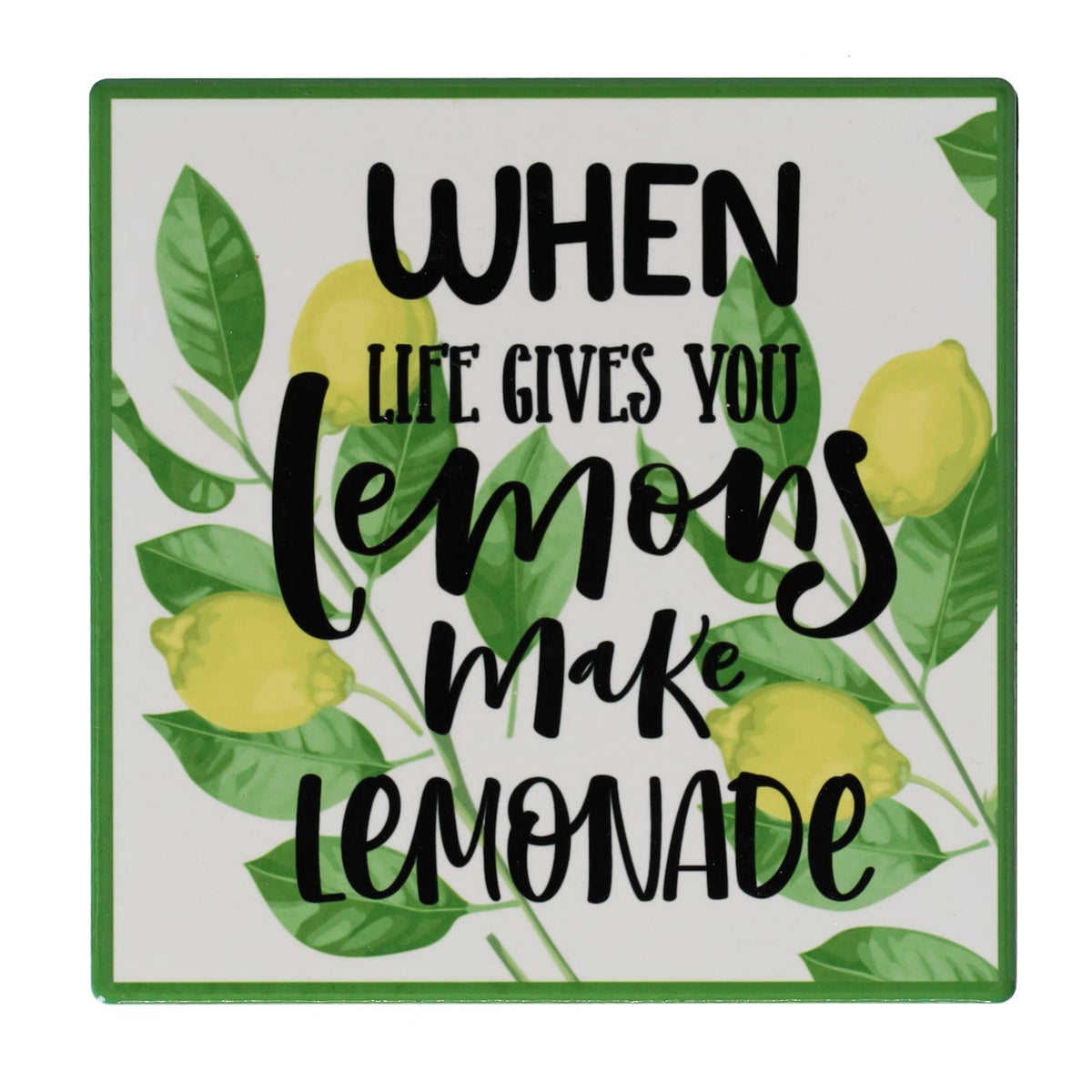 Onderzetter vierkant met citrusmotief 15 cm 6 assorti Onderzetter vierkant met citrusmotief 15 cm 6 assorti