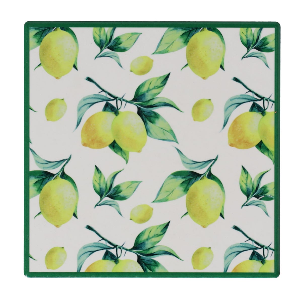 Onderzetter vierkant met citrusmotief 15 cm 6 assorti Onderzetter vierkant met citrusmotief 15 cm 6 assorti