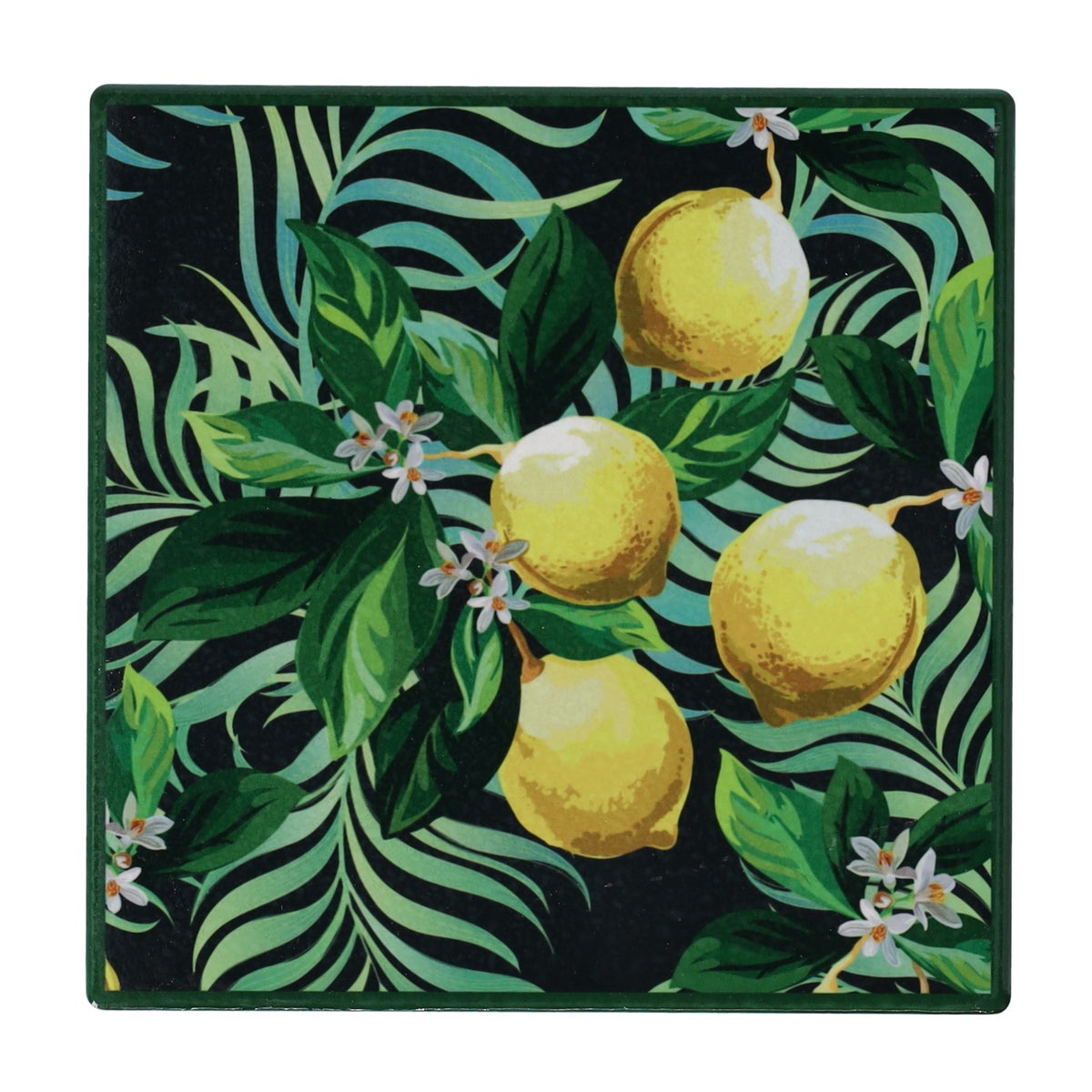 Onderzetter vierkant met citrusmotief 15 cm 6 assorti Onderzetter vierkant met citrusmotief 15 cm 6 assorti