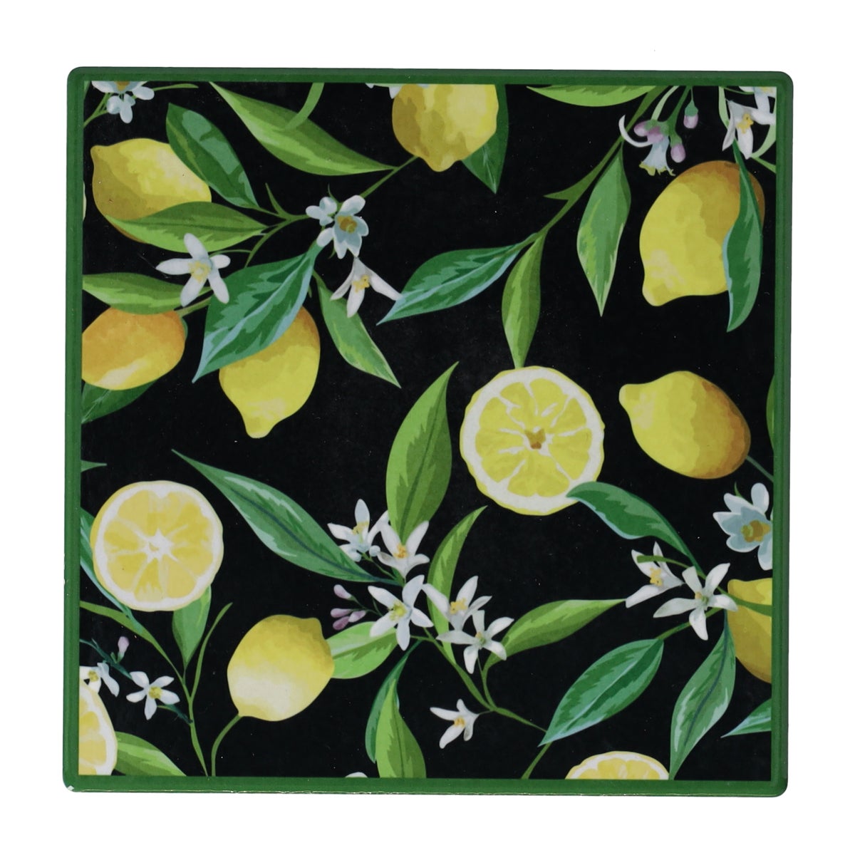 Onderzetter vierkant met citrusmotief 15 cm 6 assorti Onderzetter vierkant met citrusmotief 15 cm 6 assorti