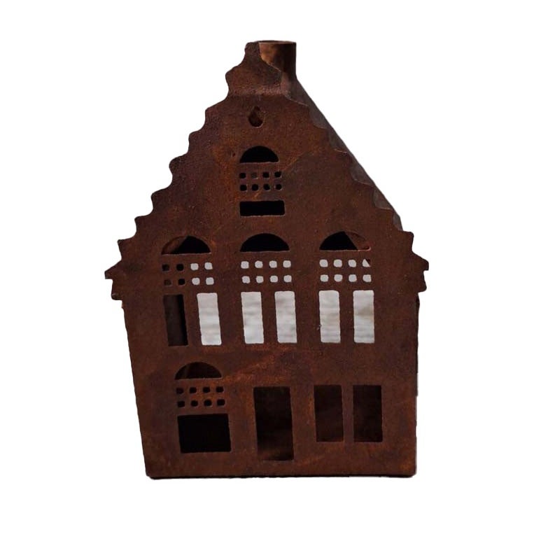 Huis deco 8 x 11 cm roest Huis deco 8 x 11 cm roest