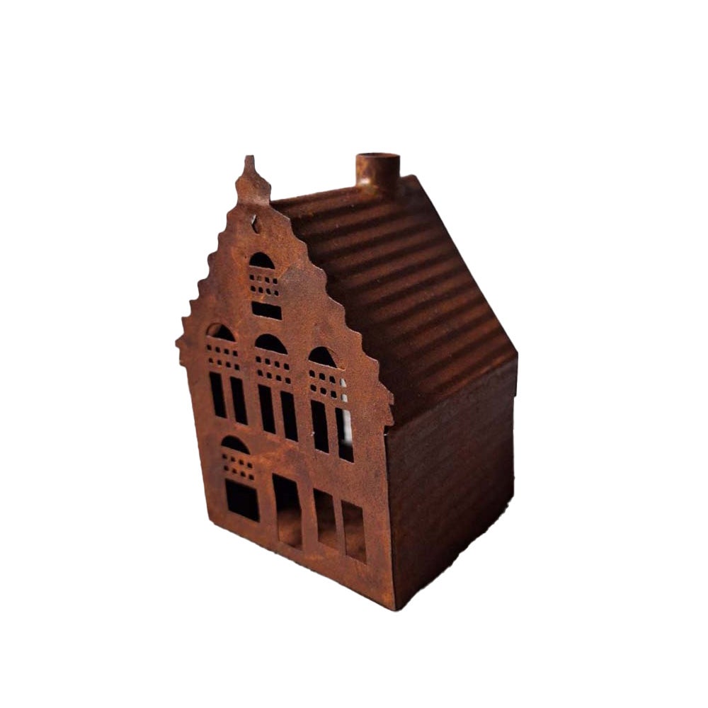 Huis deco 8 x 11 cm roest Huis deco 8 x 11 cm roest