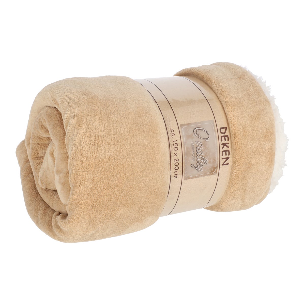 Plaid coral fleece en teddy zand 150 x 200 cm Plaid coral fleece en teddy zand 150 x 200 cm
