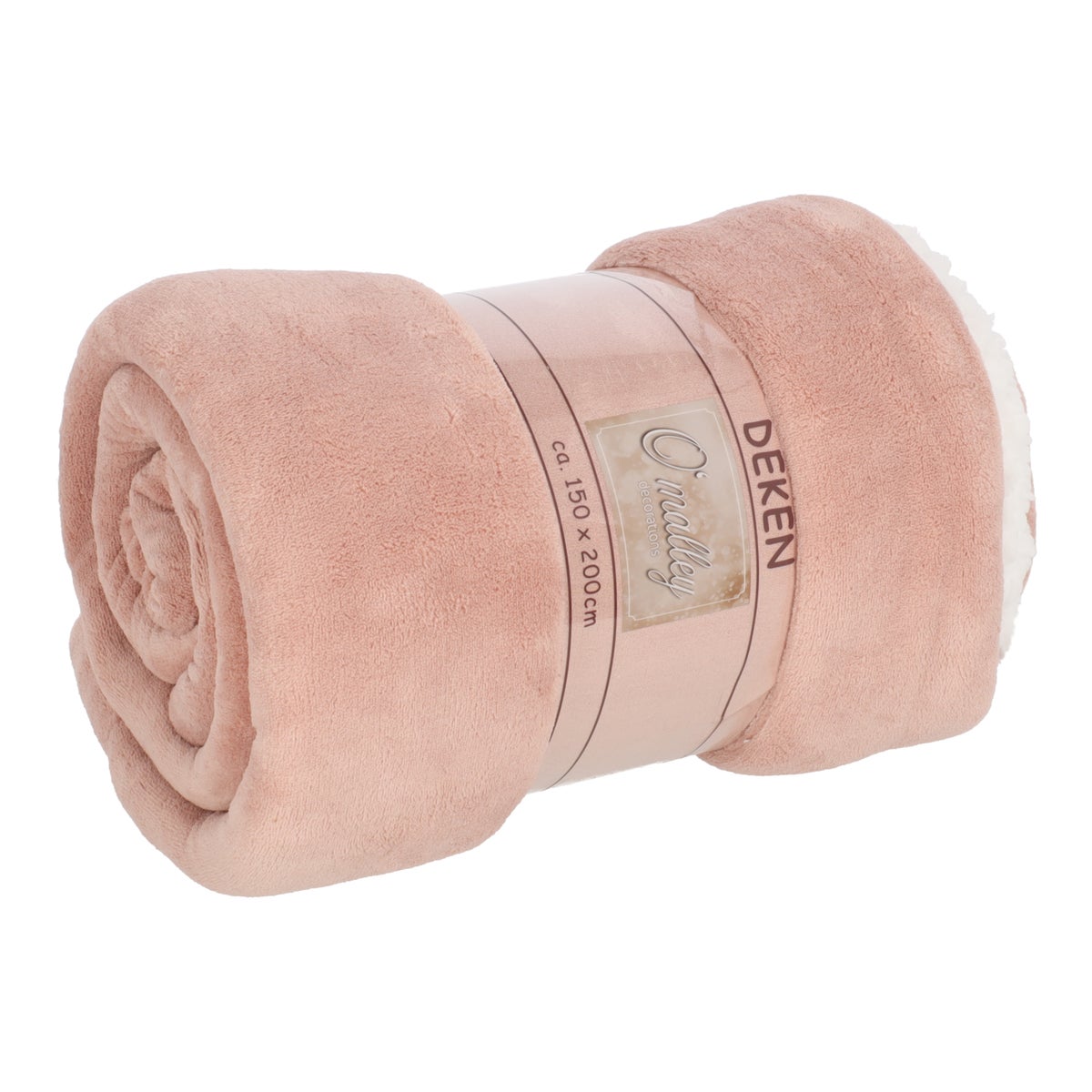 Plaid coral fleece en teddy oudroze 150 x 200 cm Plaid coral fleece en teddy oudroze 150 x 200 cm