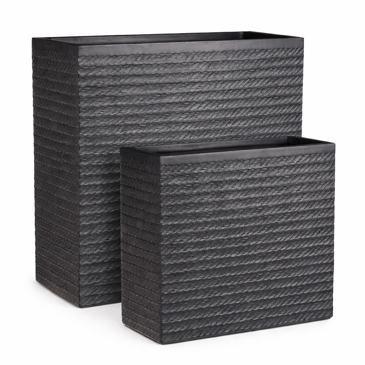 Pot rechthoek Corda zwart Pot rechthoek Corda zwart