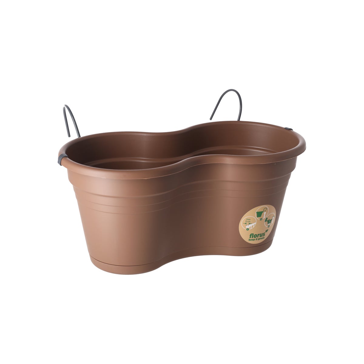 Balkonpot set 37 cm taupe Florus Balkonpot set 37 cm taupe Florus