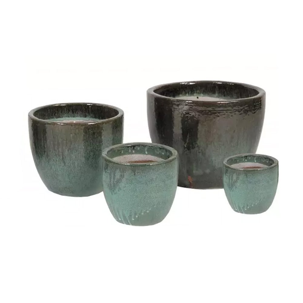 Pot glazed egg moss green Pot glazed egg moss green