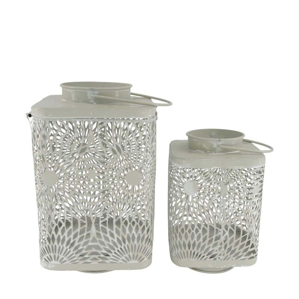 Lantaarn metaal grijs 16 x 16 x 25 cm Lantaarn metaal grijs 16 x 16 x 25 cm