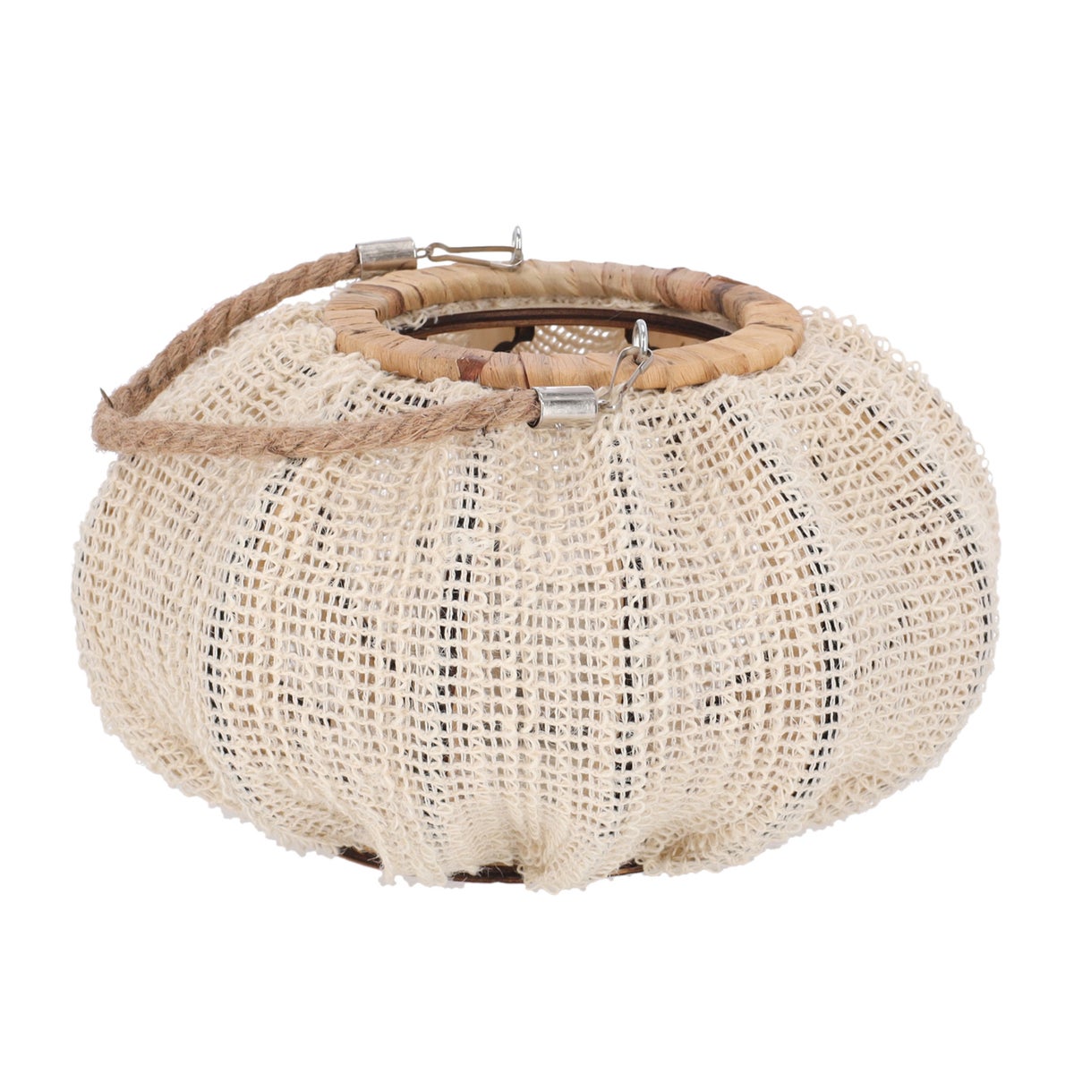 Lantaarn katoen met glas wit 28 x 24 x 16 cm Lantaarn katoen met glas wit 28 x 24 x 16 cm