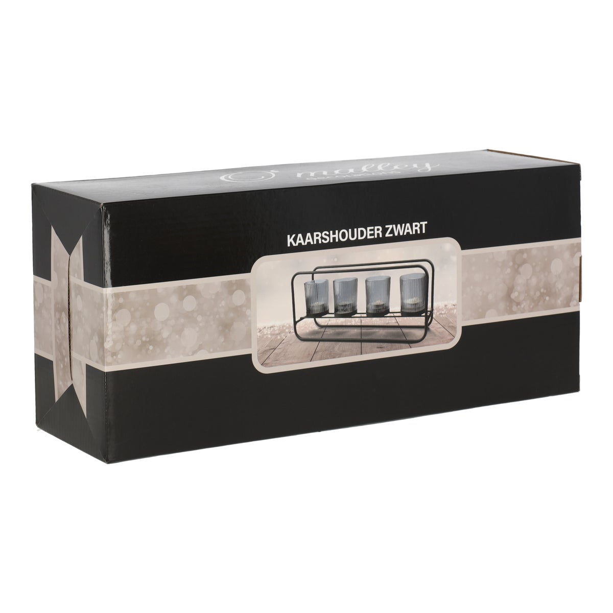 Kaarshouder zwart 35 x 10 x 15 cm Kaarshouder zwart 35 x 10 x 15 cm