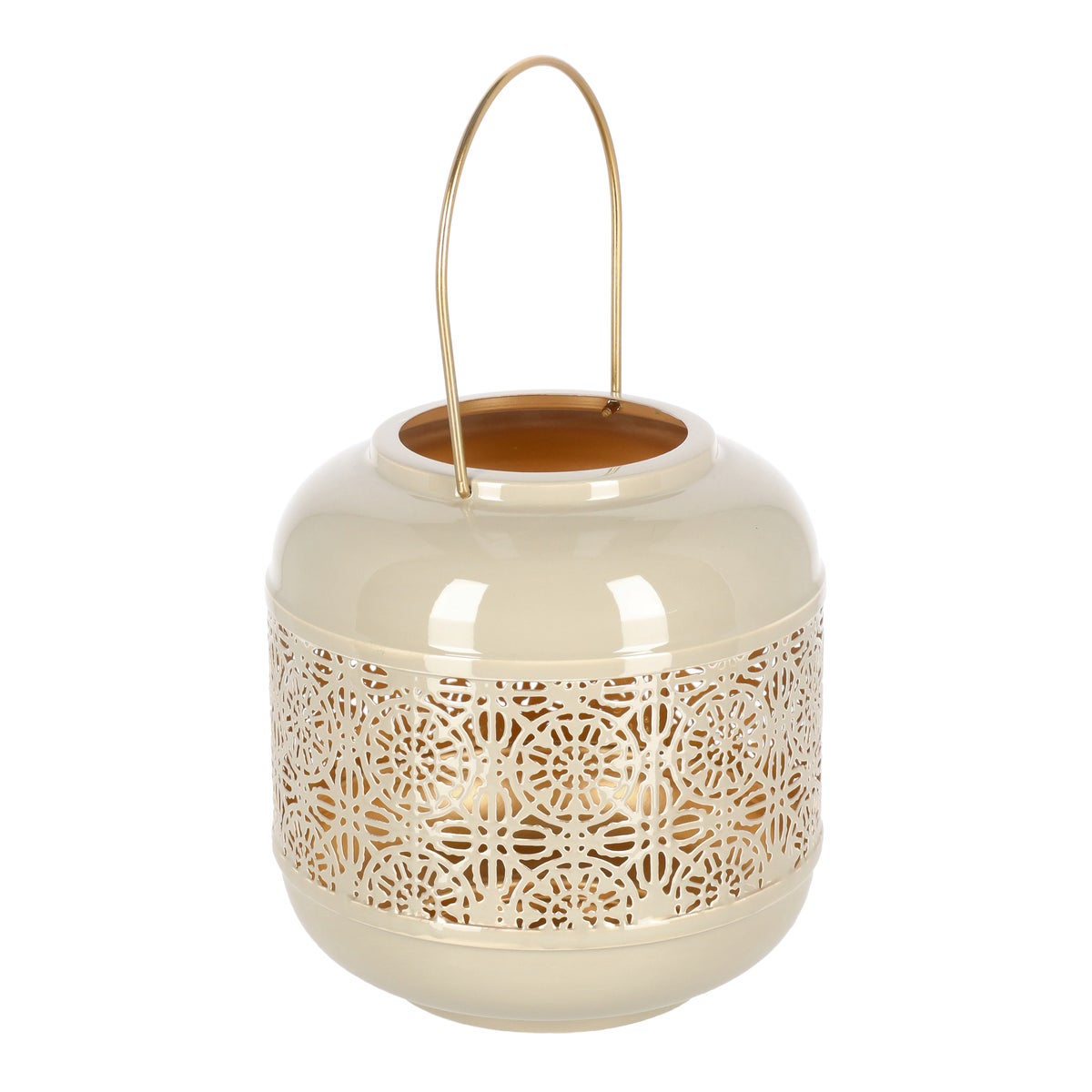 Lantaarn metaal creme 20 cm Lantaarn metaal creme 20 cm