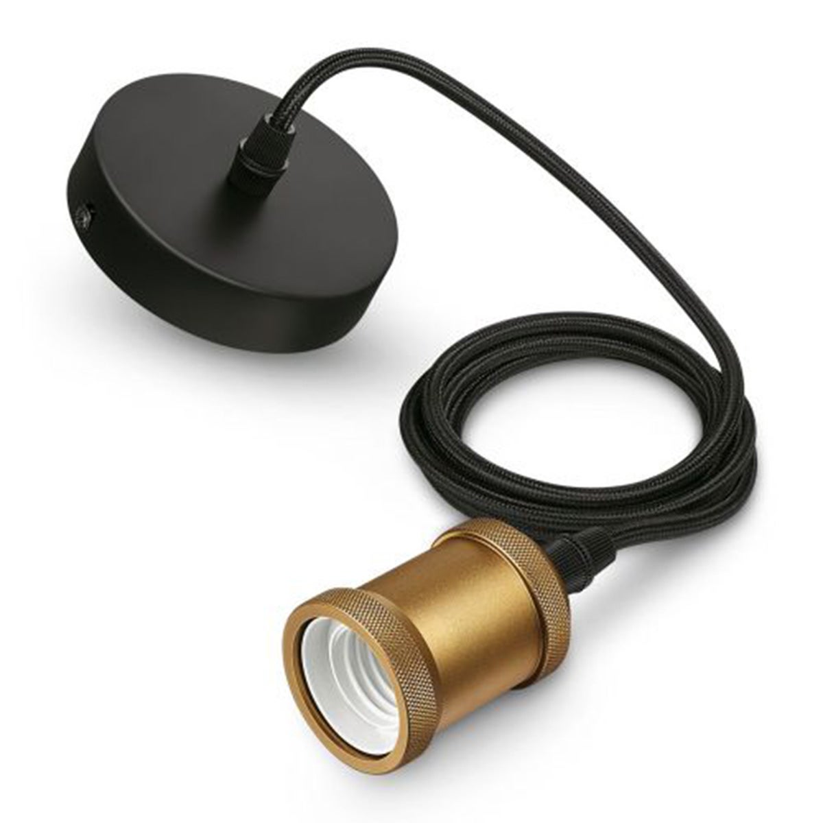 Fitting antiek E27 goud met 2 meter snoer Fitting antiek E27 goud met 2 meter snoer