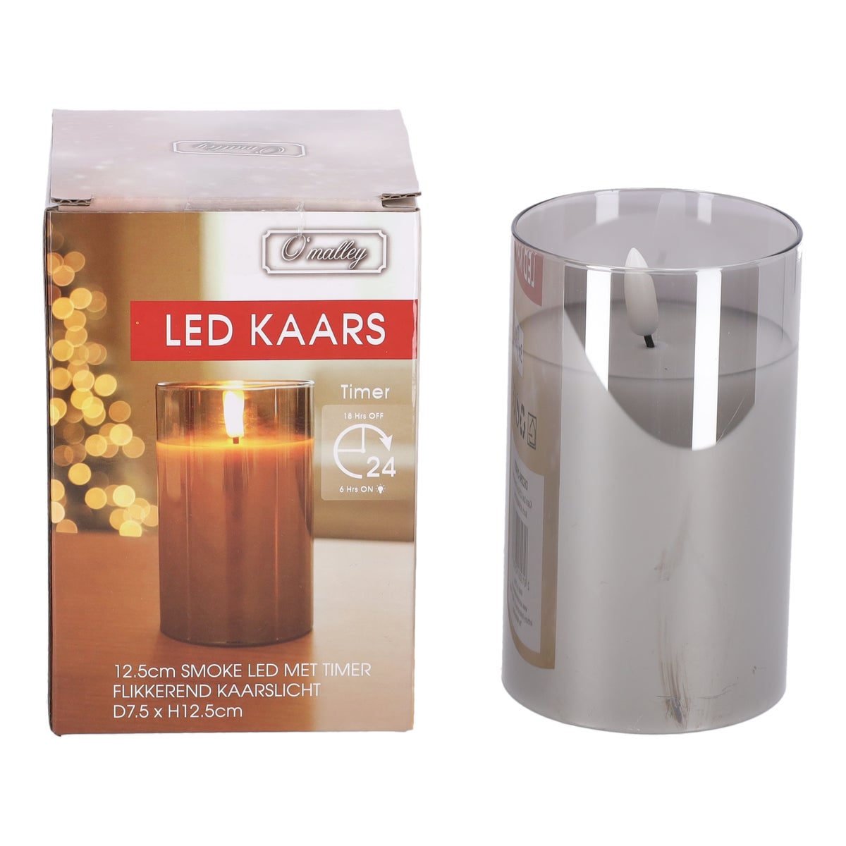 Kaars LED 12,5 cm smoke LED Kaars LED 12,5 cm smoke LED