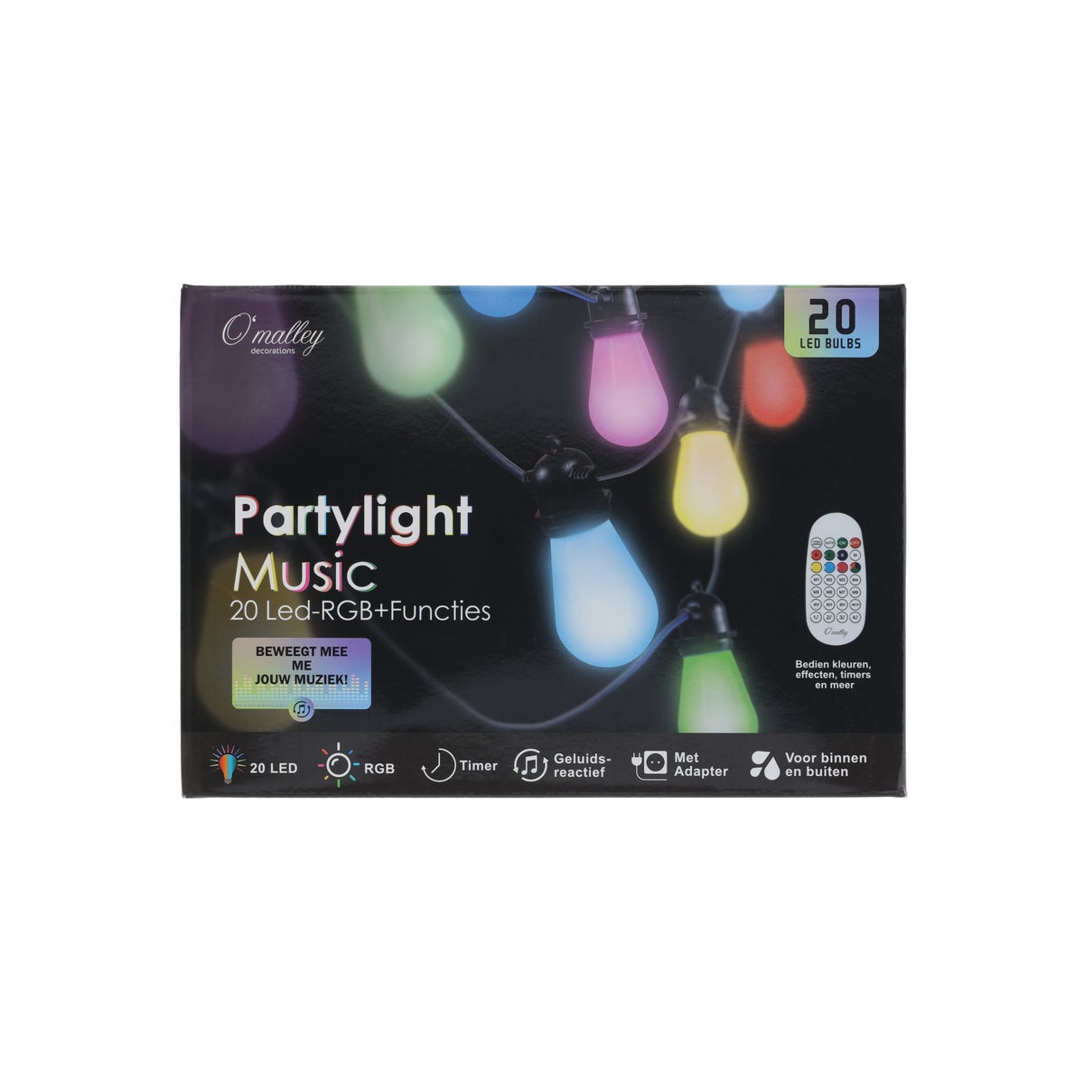 Partylight music 20 LED RGB met functies Partylight music 20 LED RGB met functies