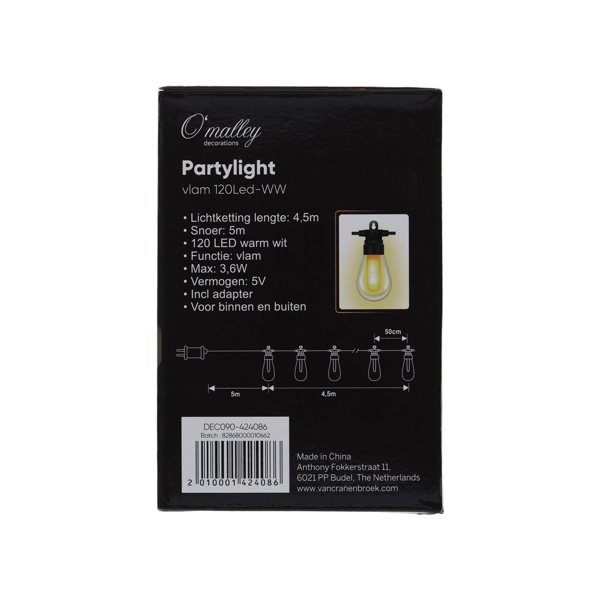 Partylight vlam 10 x 120LED-ww Partylight vlam 10 x 120LED-ww