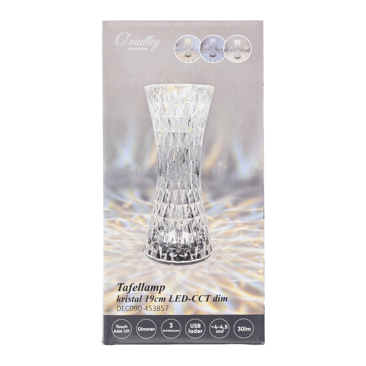 Tafellamp kristal 19 cm LED-CCT dim Tafellamp kristal 19 cm LED-CCT dim