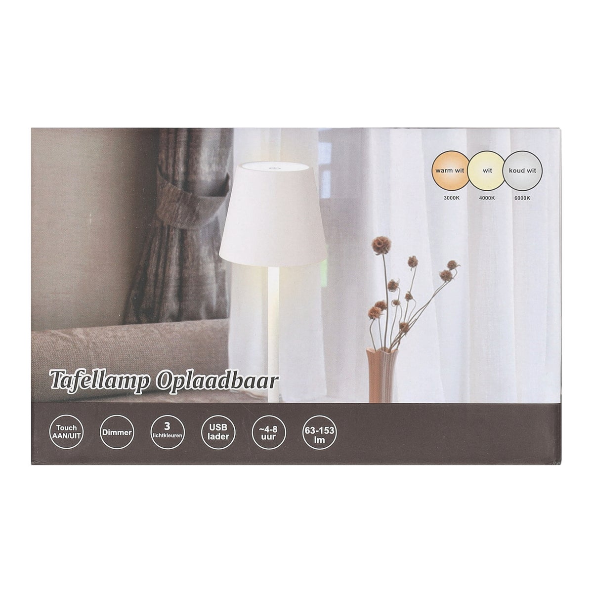 Tafellamp oplaadbaar LED-CCT dim wit Tafellamp oplaadbaar LED-CCT dim wit