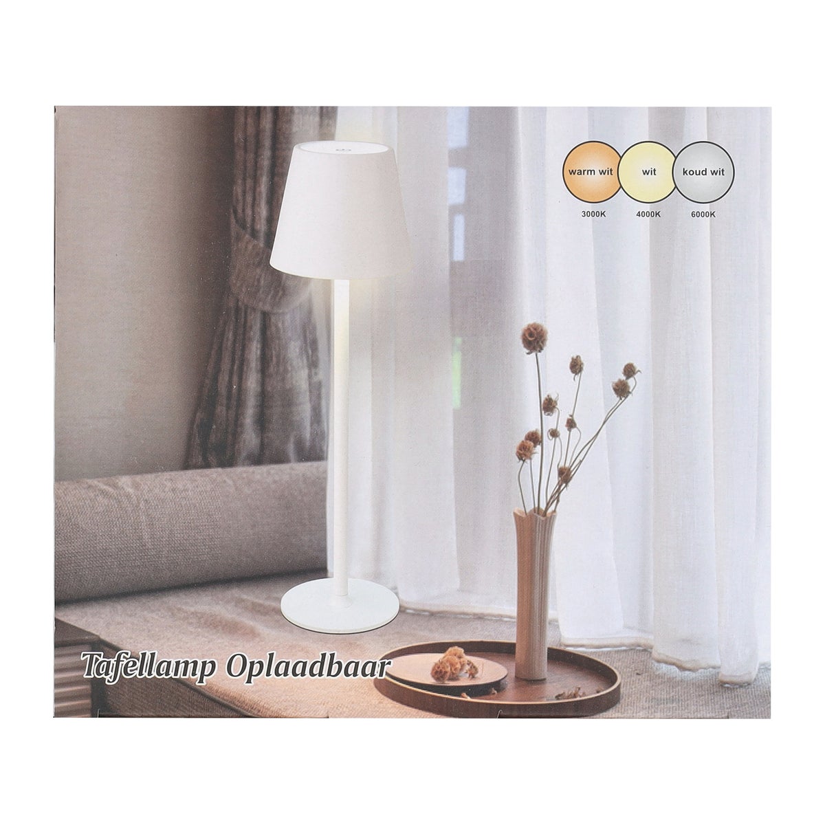 Tafellamp oplaadbaar LED-CCT dim wit Tafellamp oplaadbaar LED-CCT dim wit