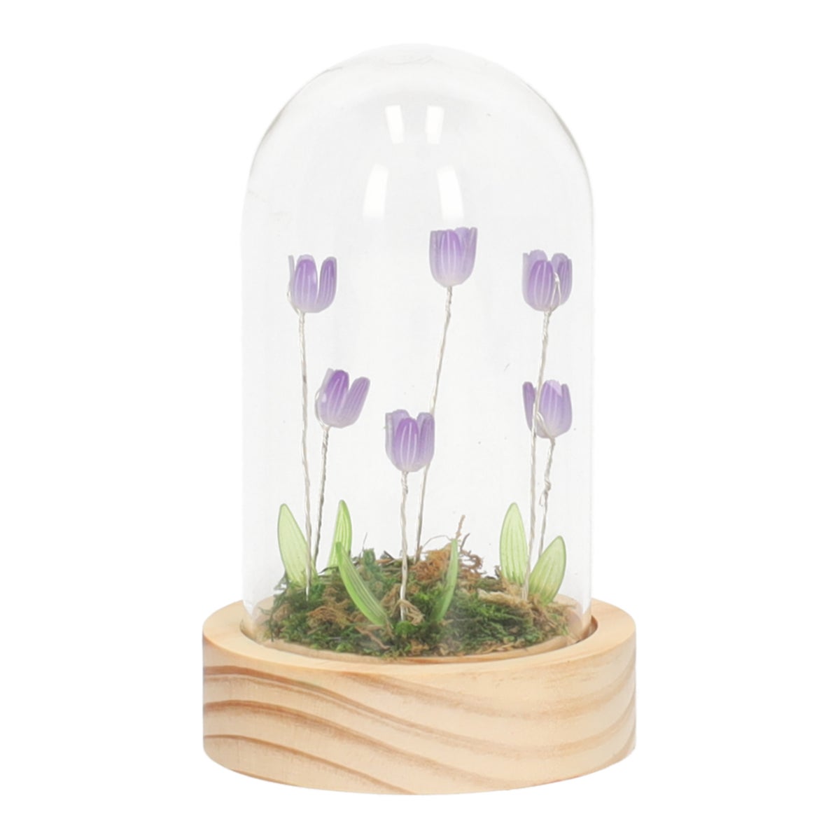 Stolp glas tulp LED 14 cm Stolp glas tulp LED 14 cm