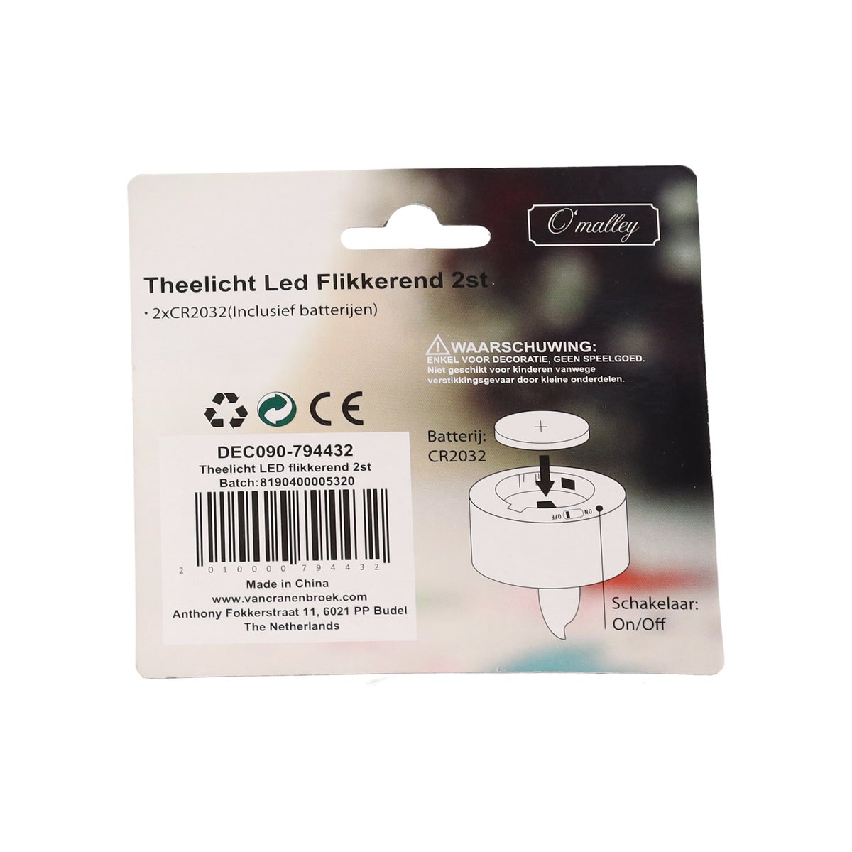 Theelicht LED flikkerend 2 stuks Theelicht LED flikkerend 2 stuks