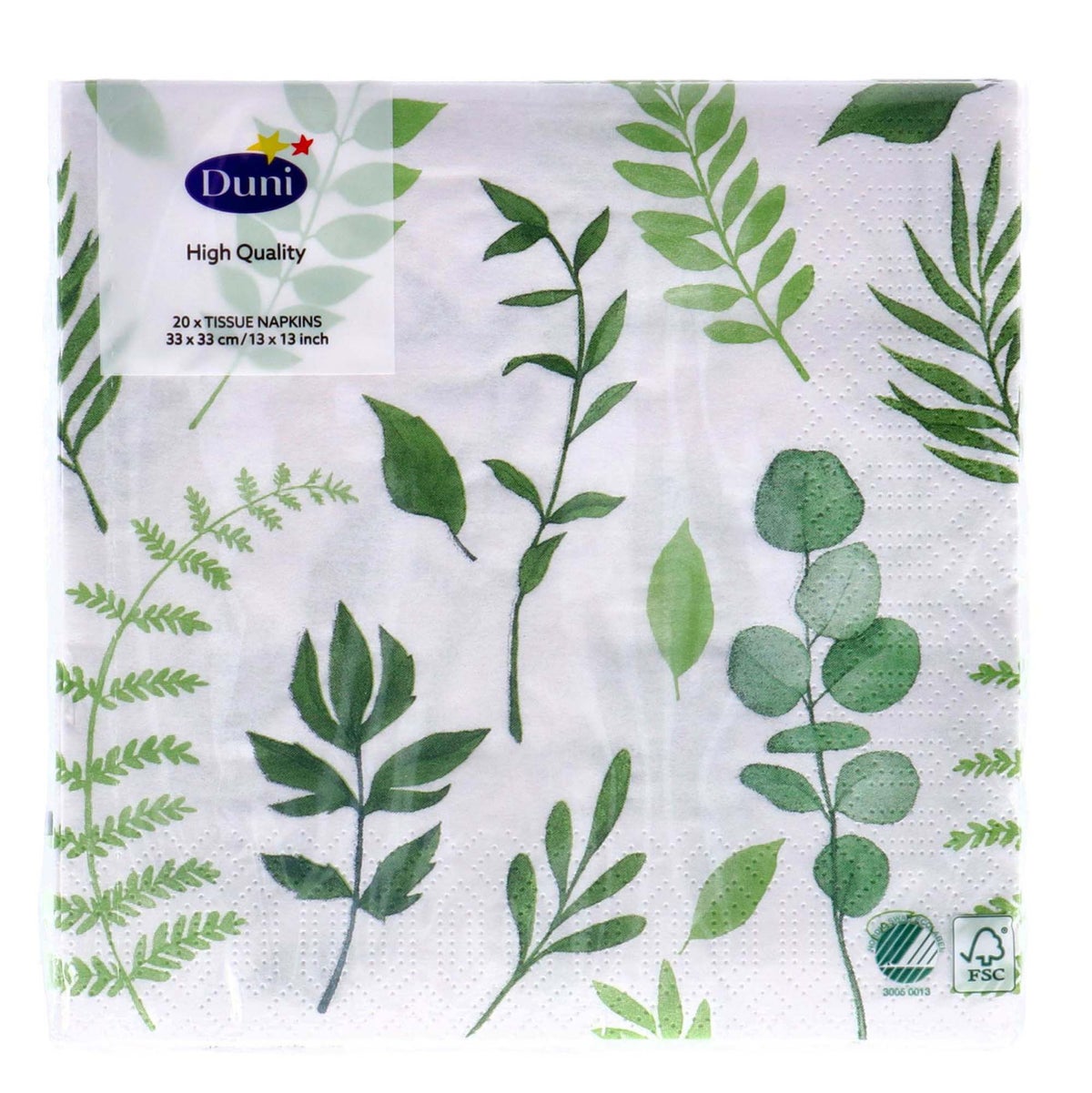 Servet 33 x 33 cm greenery 20 stuks Servet 33 x 33 cm greenery 20 stuks