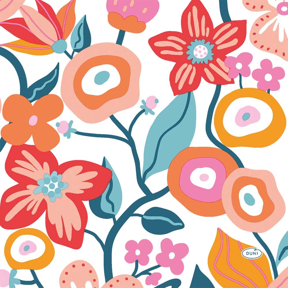 Servet 33 x 33 cm vibrant bloom 20 stuks Servet 33 x 33 cm vibrant bloom 20 stuks