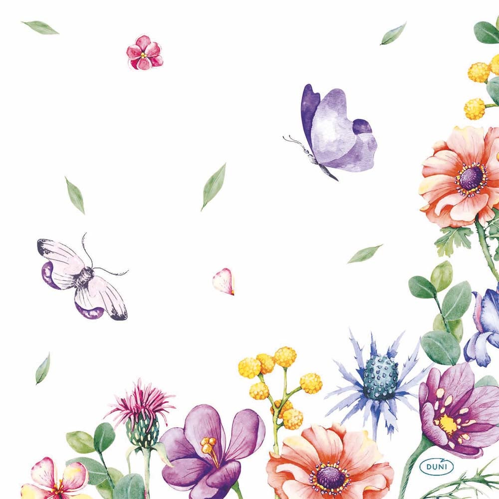 Servet 33 x 33 cm breezy butterflies 20 stuks Servet 33 x 33 cm breezy butterflies 20 stuks