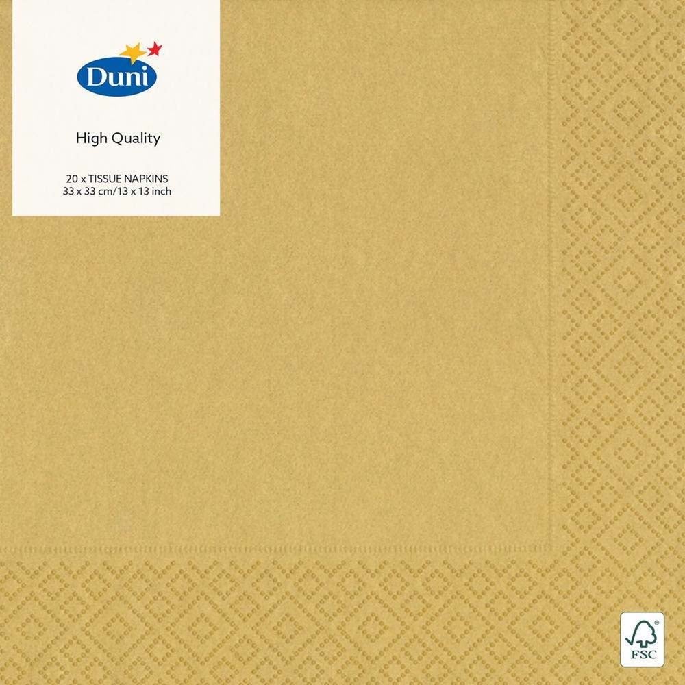 Servet 33 x 33 cm gold 20st Servet 33 x 33 cm gold 20st