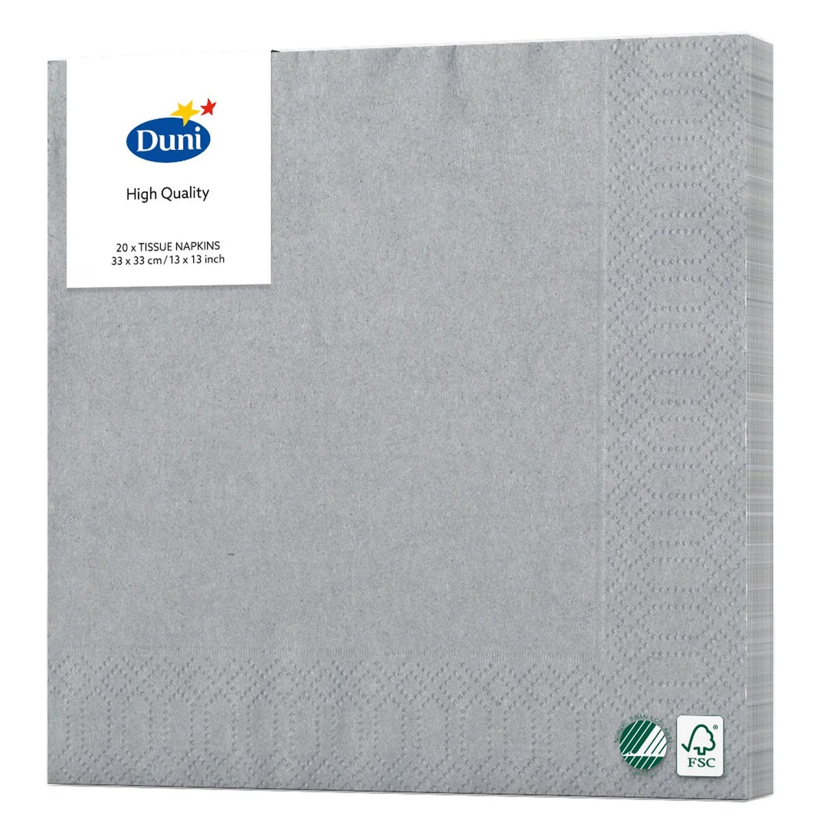 Servet 33x33cm silver 20st Servet 33x33cm silver 20st