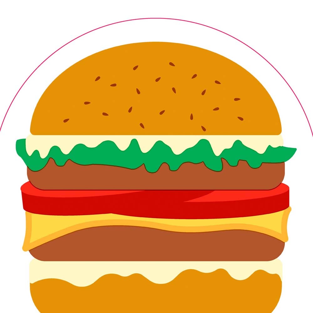 Servet 33 x 33 cm silhouettes - burger 12 stuks Servet 33 x 33 cm silhouettes - burger 12 stuks