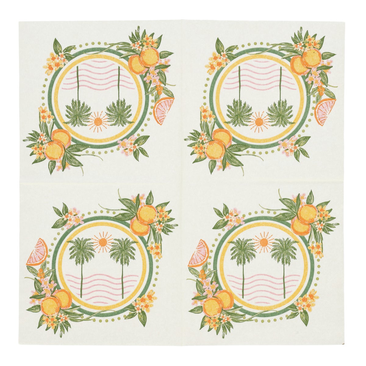 Servet 33 x 33 cm Citrus grid 20 stuks Servet 33 x 33 cm Citrus grid 20 stuks