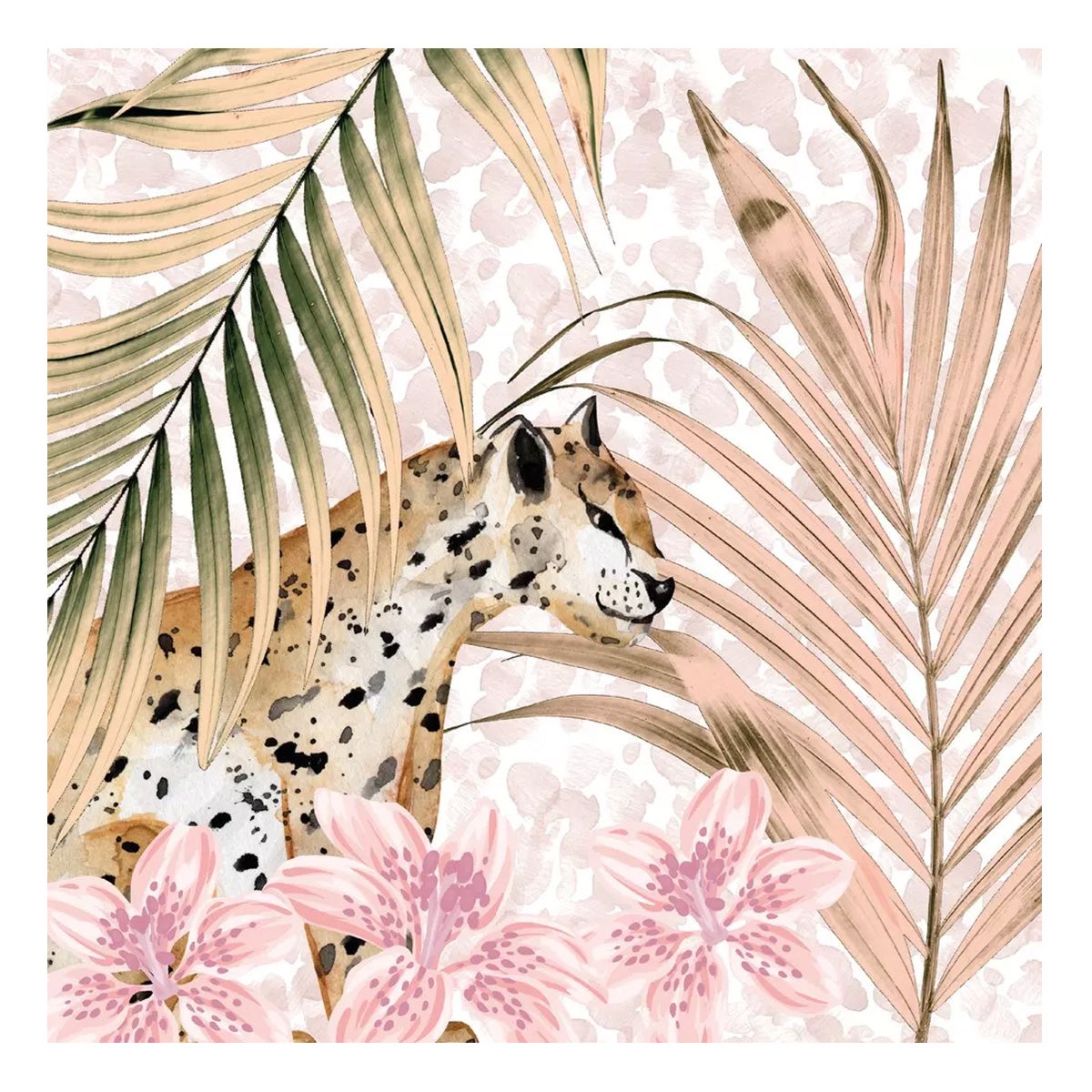 Servet 24 x 24 cm Wild palms 20 stuks Servet 24 x 24 cm Wild palms 20 stuks