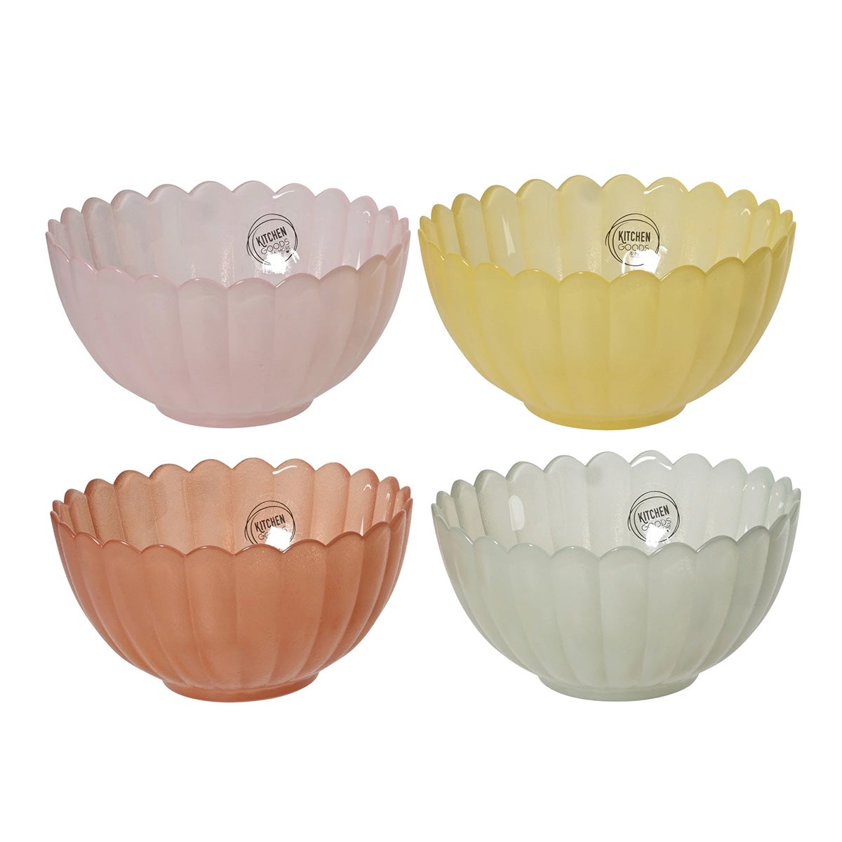 Kom glas flower 15 cm 4ass Kom glas flower 15 cm 4ass