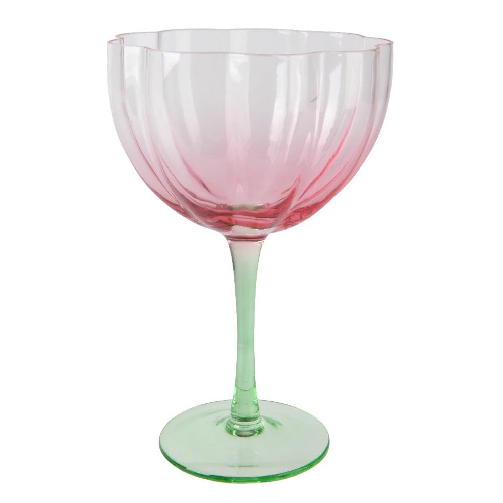 Wijnglas Masos groen roze 18 cm Wijnglas Masos groen roze 18 cm
