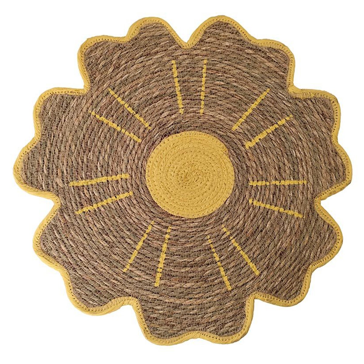 Placemat bloem 38 cm geel Placemat bloem 38 cm geel
