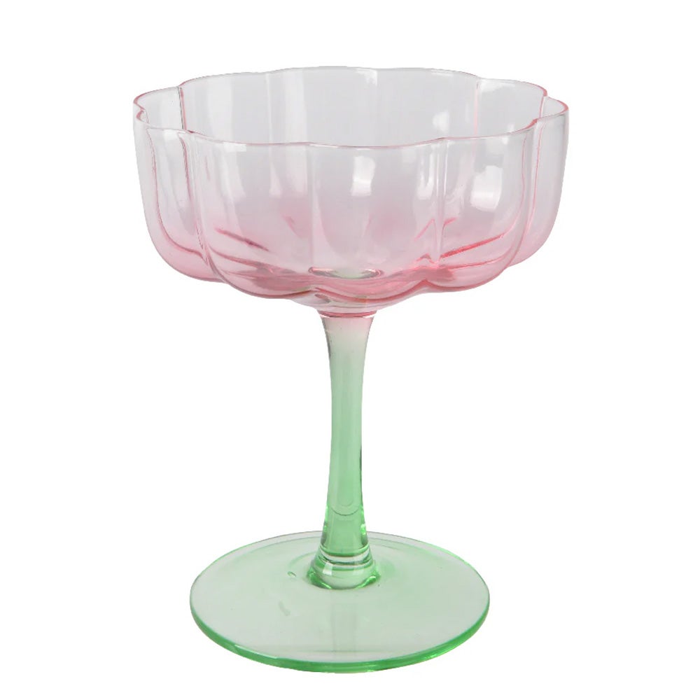 Champagneglas Masos groen roze 13 cm Champagneglas Masos groen roze 13 cm