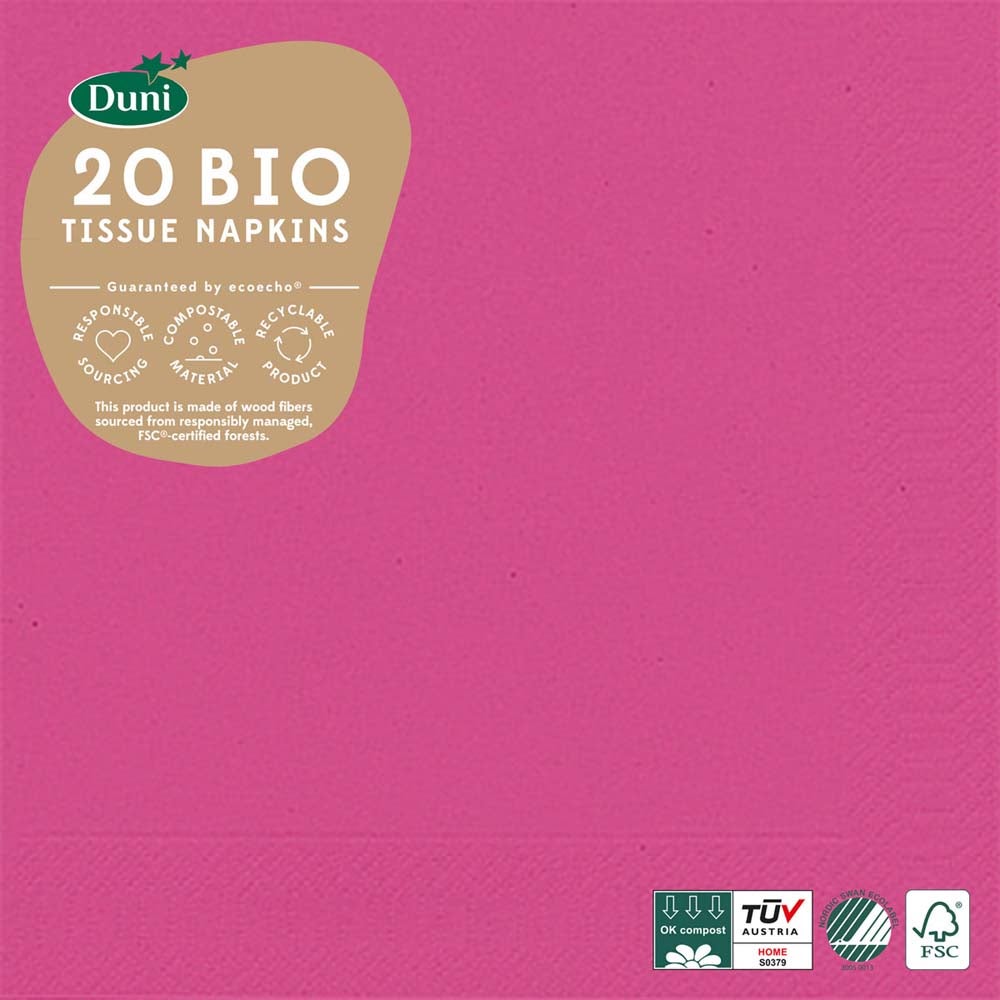 Servet 33 x 33 cm fuchsia 20 stuks Servet 33 x 33 cm fuchsia 20 stuks