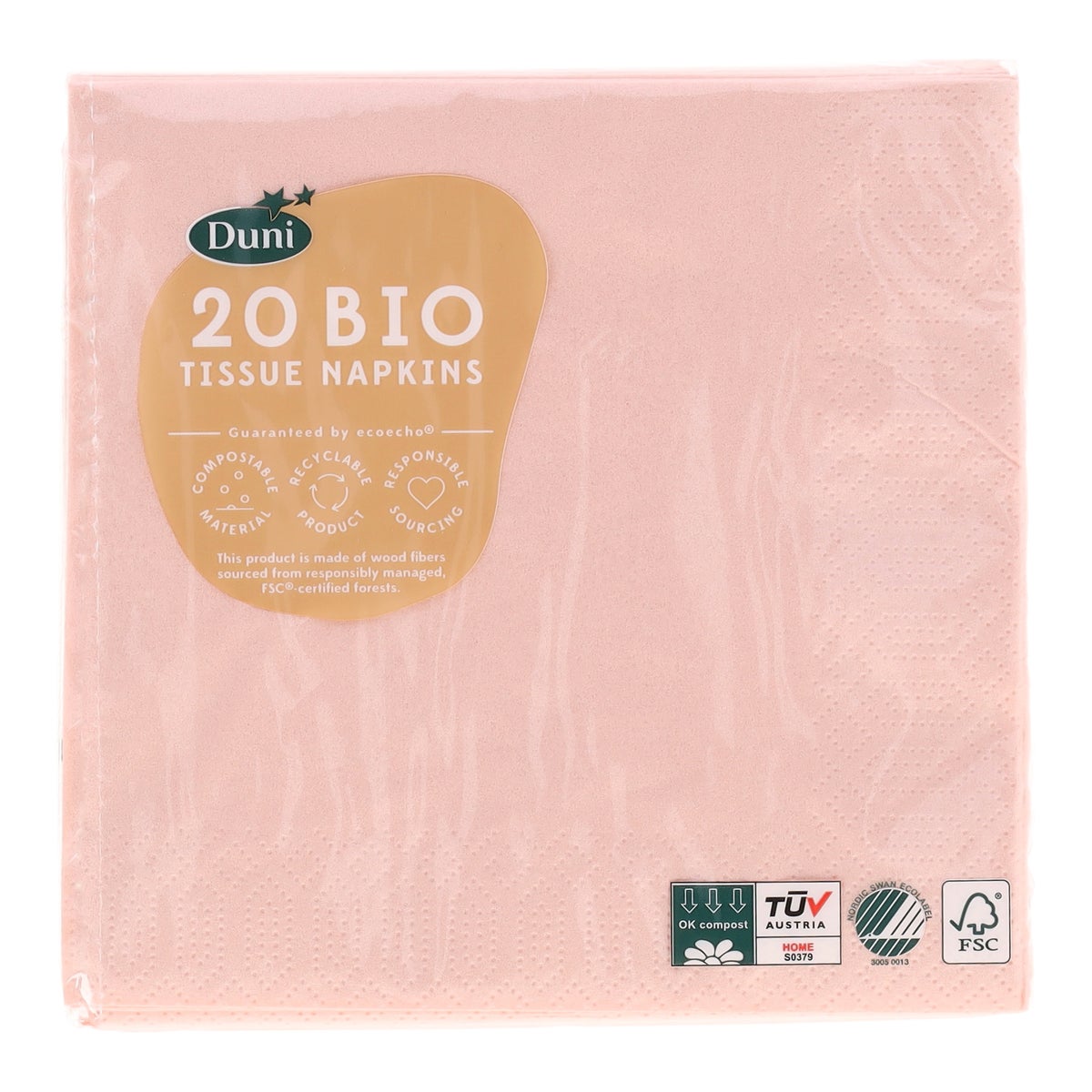 Servet 33 x 33 cm mellow rose 20 stuks Servet 33 x 33 cm mellow rose 20 stuks