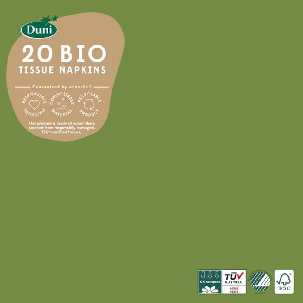 Servet 33 x 33 cm leaf green 20 stuks Servet 33 x 33 cm leaf green 20 stuks