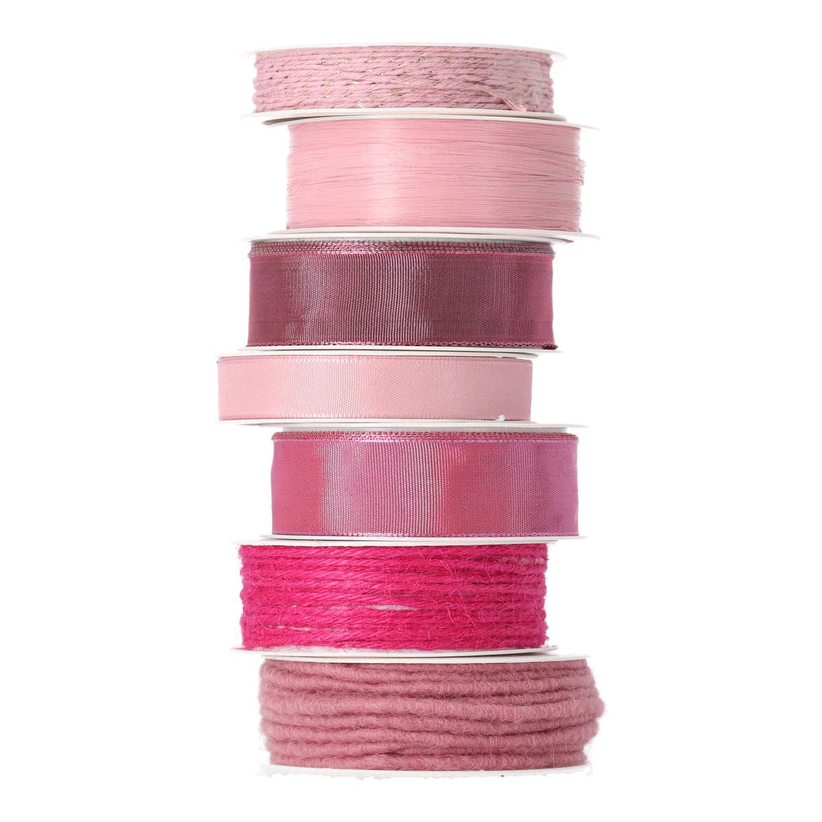 Verpakkingslint 4 meter roze mix, 10 stuks Verpakkingslint 4 meter roze mix, 10 stuks