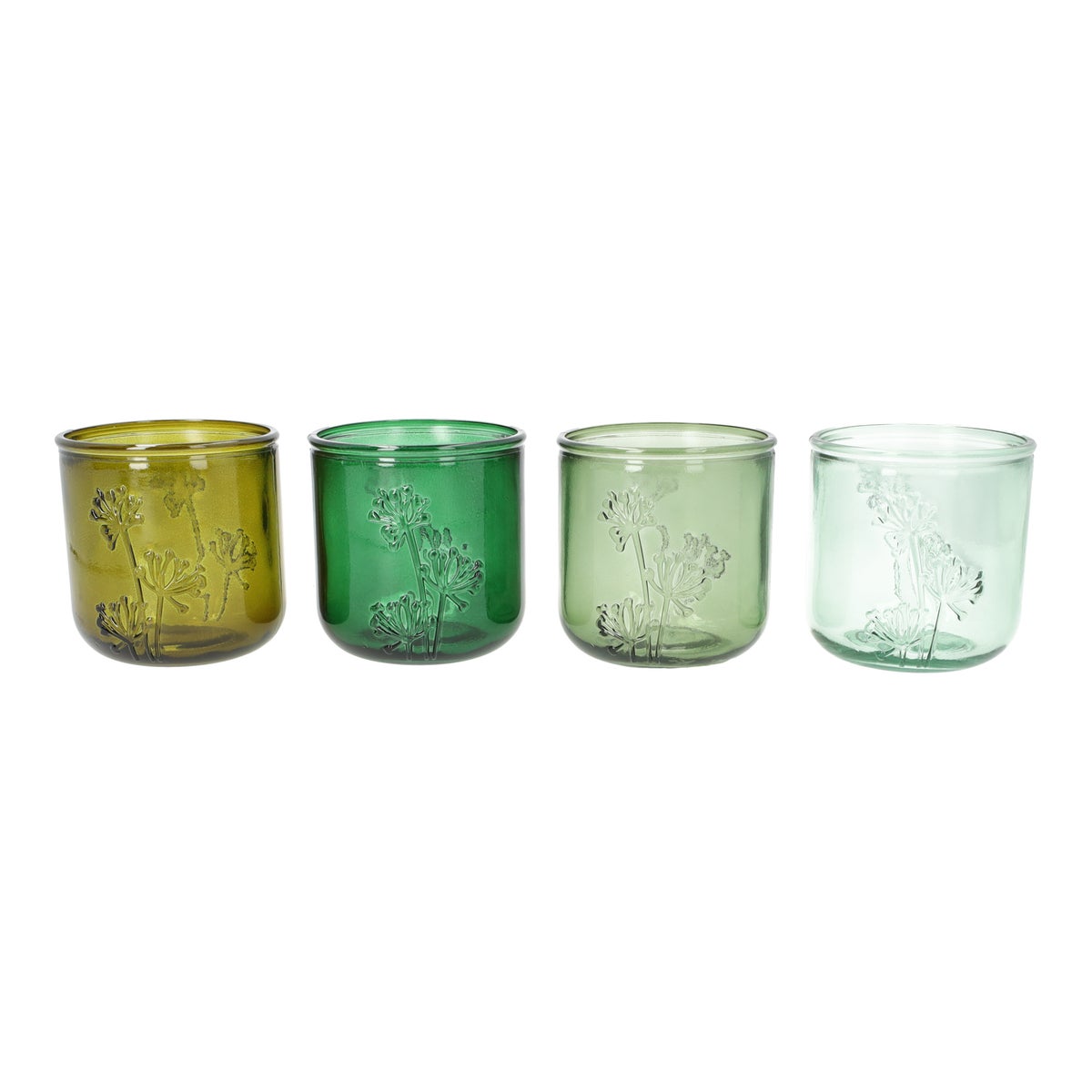 Theelichthouder van gerecycled glas, groen, 9 cm Theelichthouder van gerecycled glas, groen, 9 cm