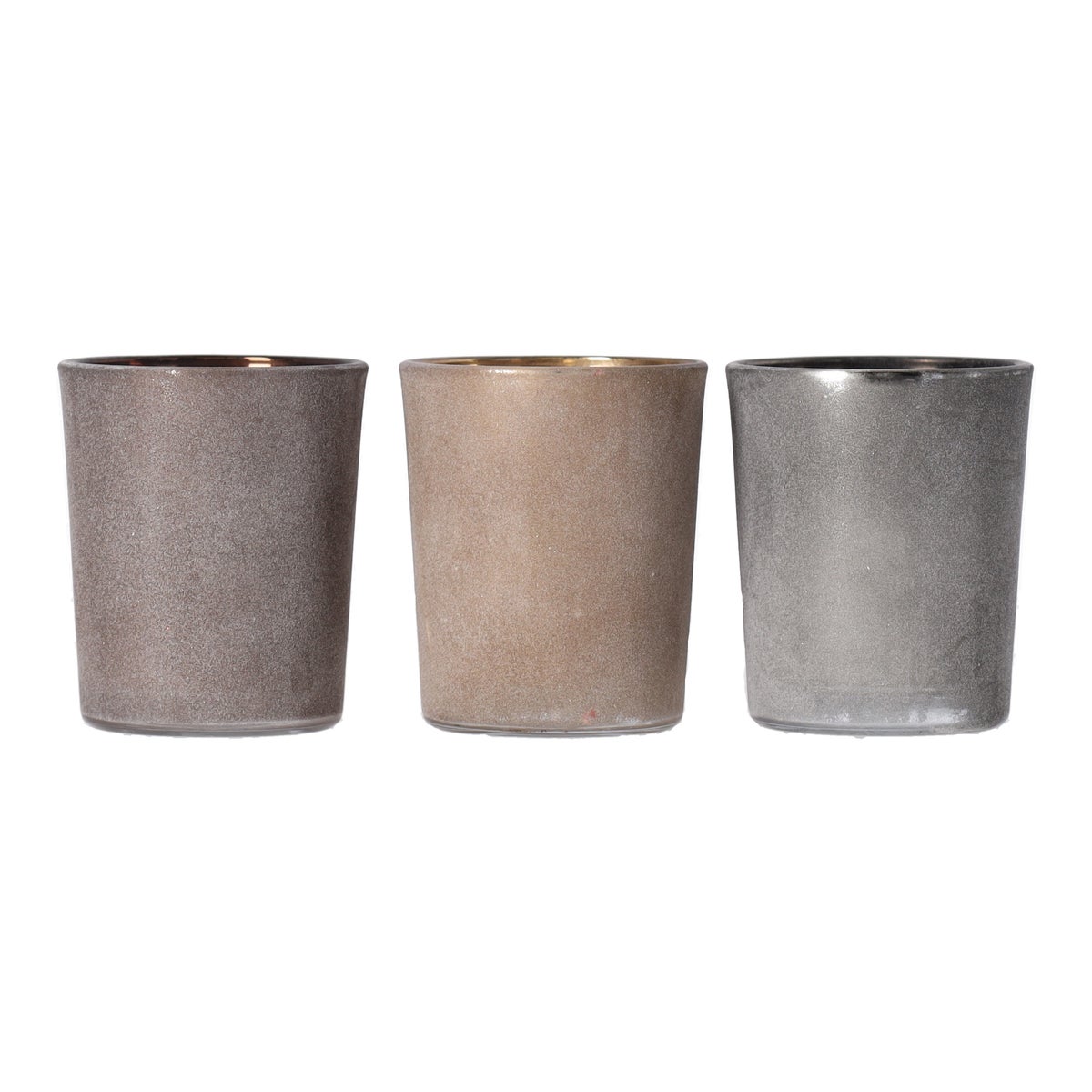 Theelichthouder glas rustiek 6 cm 4 assorti Theelichthouder glas rustiek 6 cm 4 assorti