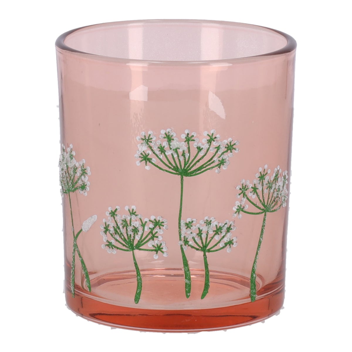 Theelichthouder glas bloemen 10 cm Theelichthouder glas bloemen 10 cm