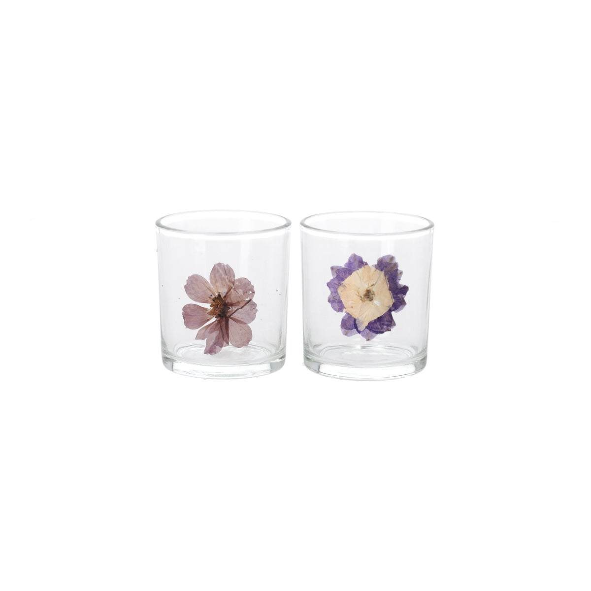 Theelichthouder glas bloem 8cm Theelichthouder glas bloem 8cm