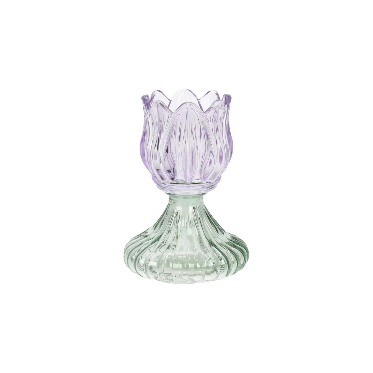 Theelichthouder glas bloem 14 cm Theelichthouder glas bloem 14 cm