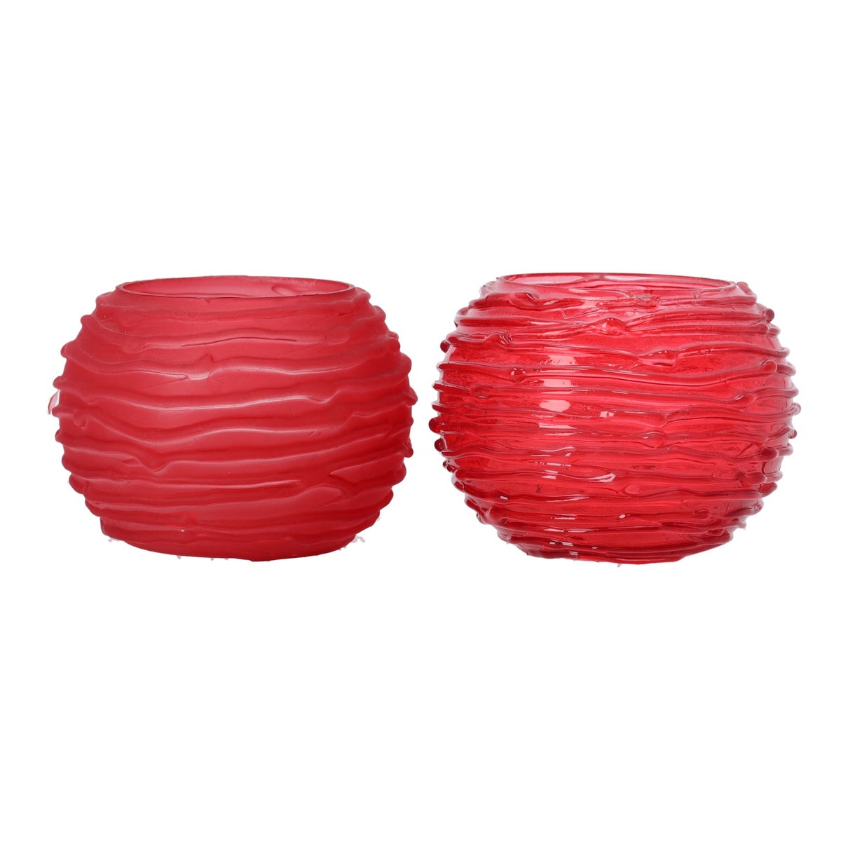 Theelichthouder van glas rood 10 x 10 x 8 cm Theelichthouder van glas rood 10 x 10 x 8 cm