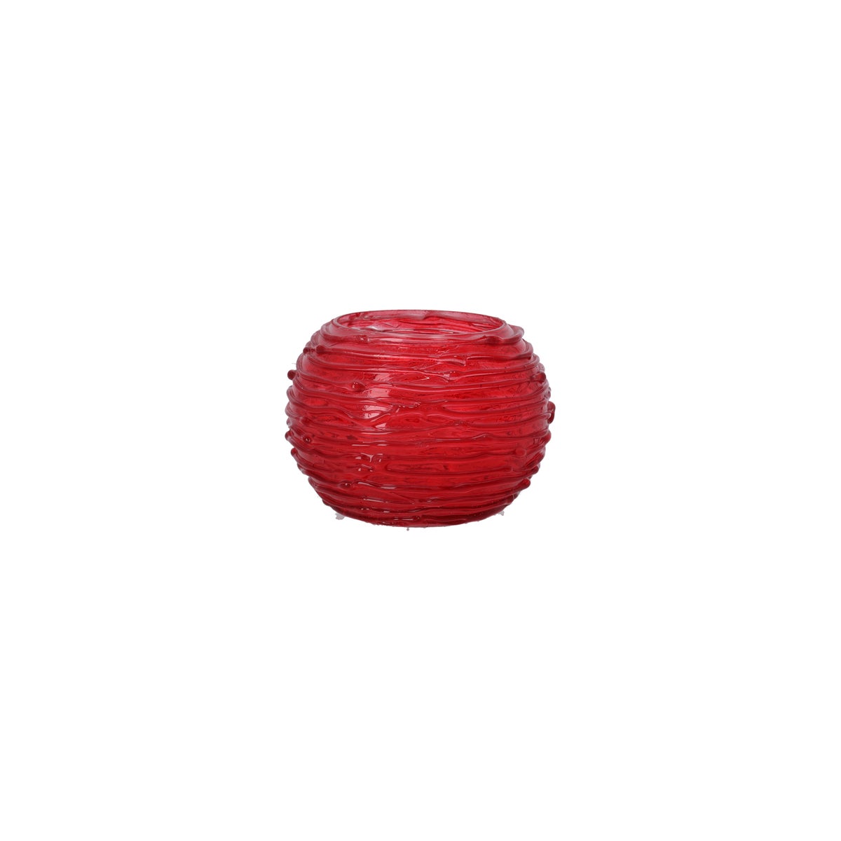 Theelichthouder van glas rood 10 x 10 x 8 cm Theelichthouder van glas rood 10 x 10 x 8 cm