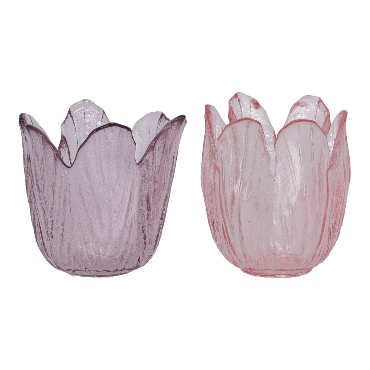 Theelichthouder van glas met bloemmotief, 7 cm diverse uitvoeringen Theelichthouder van glas met bloemmotief, 7 cm diverse uitvoeringen