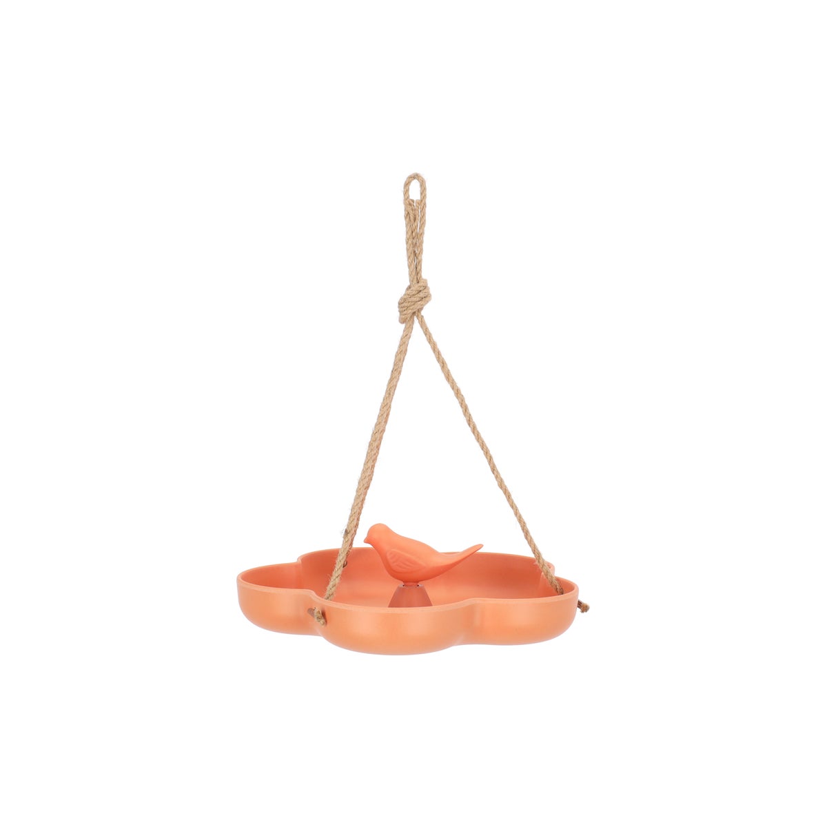 Voederschaal bamboe hangend 23 cm oranje Voederschaal bamboe hangend 23 cm oranje