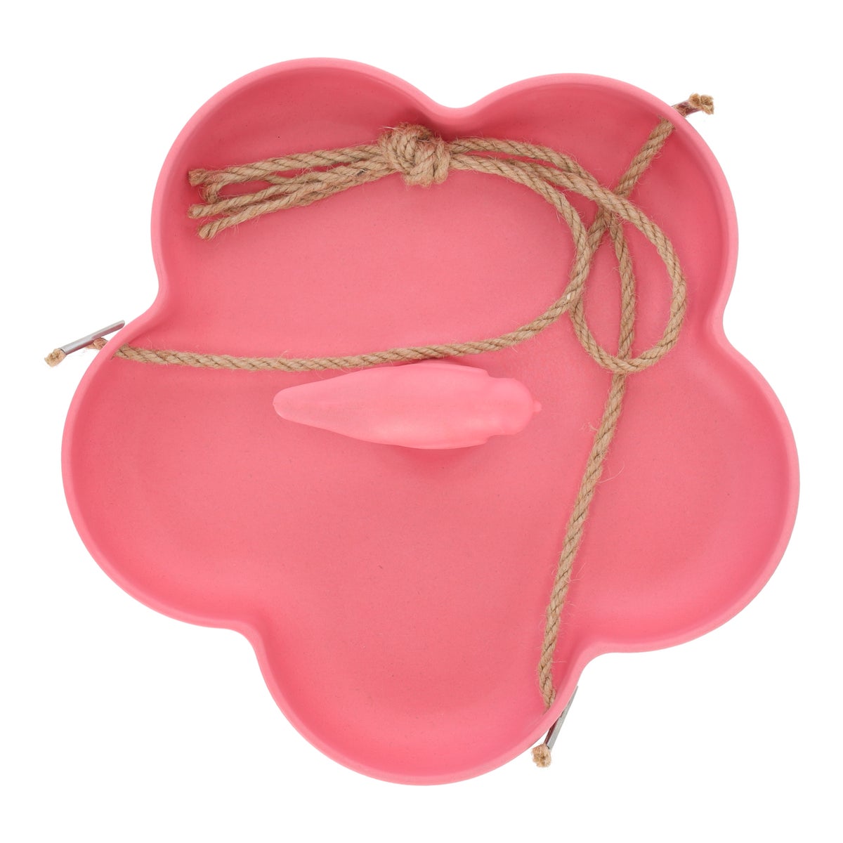 Voederschaal bamboe hangend 23cm rose Voederschaal bamboe hangend 23cm rose